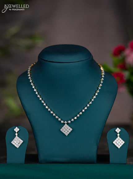 Zircon necklace with cz stones in gold finish