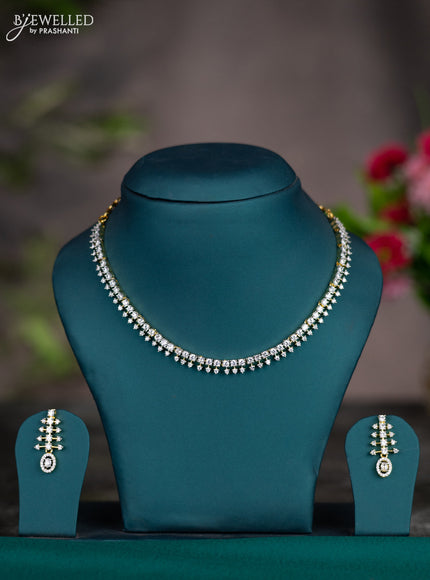 Zircon necklace with cz stones in gold finish