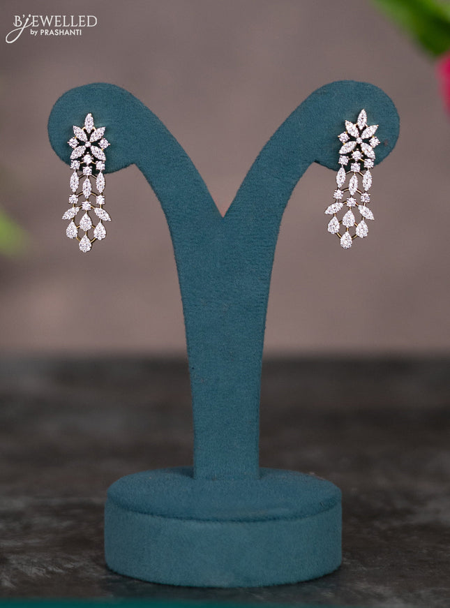 Zircon necklace with cz stones in gold finish