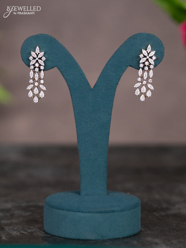 Zircon necklace with cz stones in gold finish
