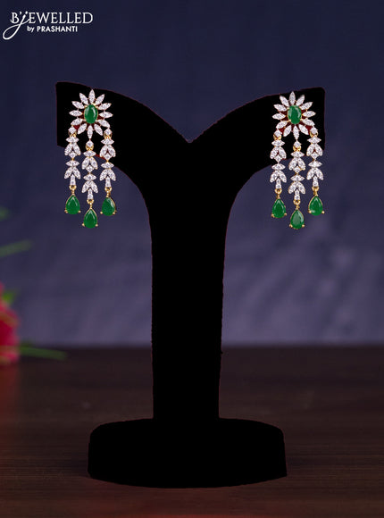 Zircon haram with emerald and cz stones in gold finish