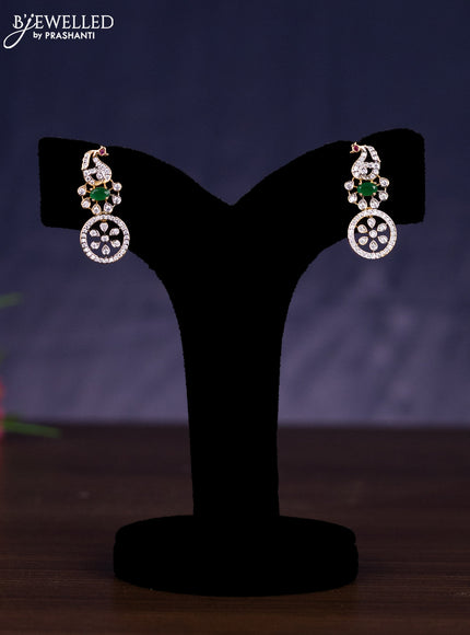 Zircon haram peacock & bottumala design with emerald & cz stones in gold finish