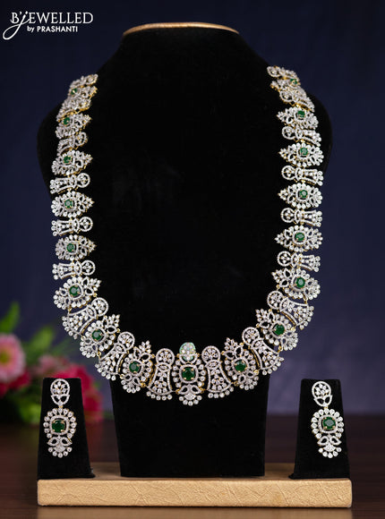 Zircon haram with emerald and cz stones in gold finish