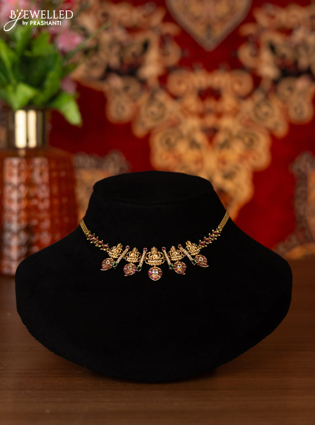 Antique choker lakshmi & manga design with kemp and cz stones