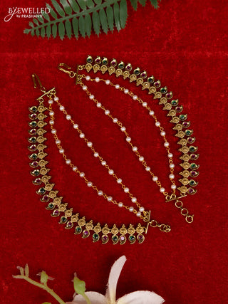 Antique triple layer mattal with manga pattern and kemp and cz stones