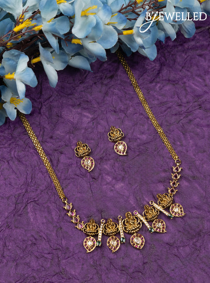 Antique choker lakshmi & manga design with kemp and cz stones
