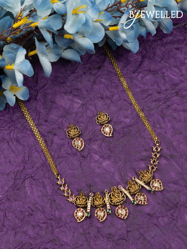 Antique choker lakshmi & manga design with kemp and cz stones