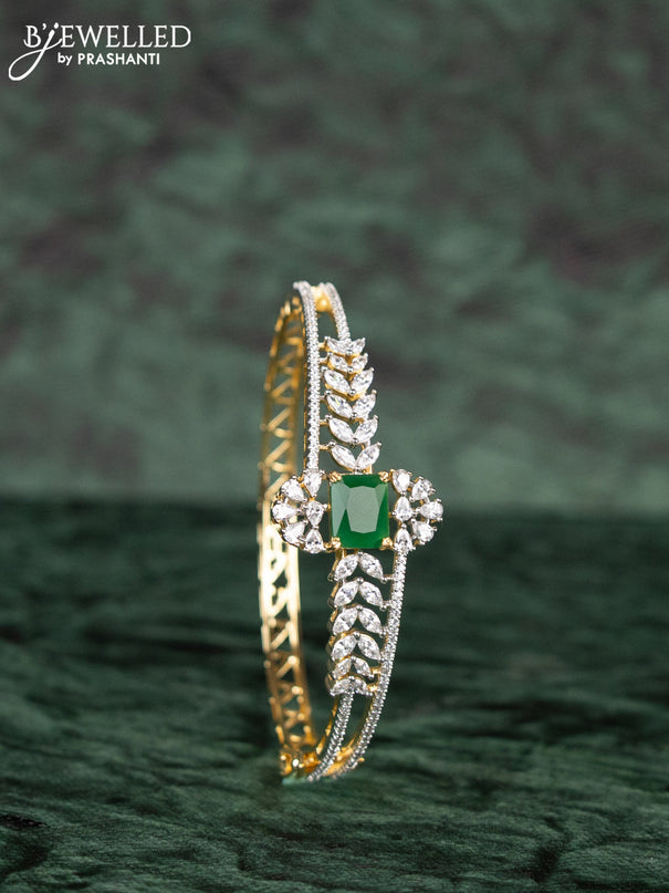 Zircon bracelets with emerald and cz stones in gold finish