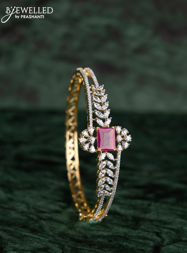 Zircon bracelets with ruby and cz stones in gold finish