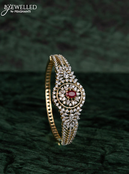 Zircon bracelets with ruby and cz stones in gold finish