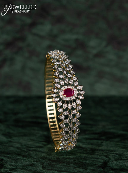 Zircon bracelets with ruby and cz stones in gold finish