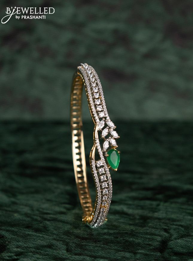 Zircon bracelets with emerald and cz stones in gold finish