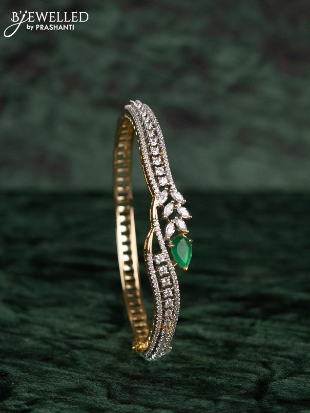 Zircon bracelets with emerald and cz stones in gold finish