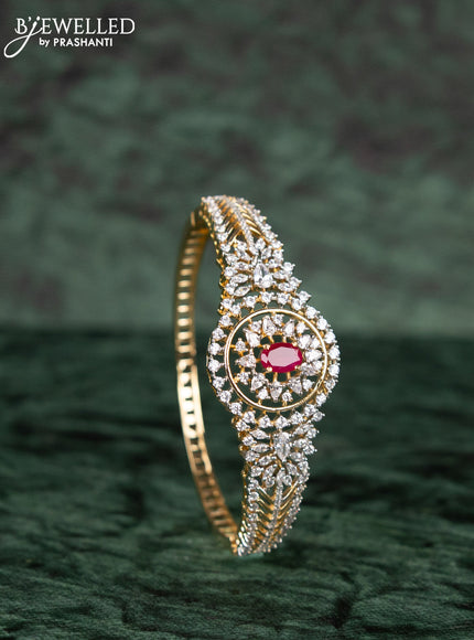Zircon bracelets with ruby and cz stones in gold finish