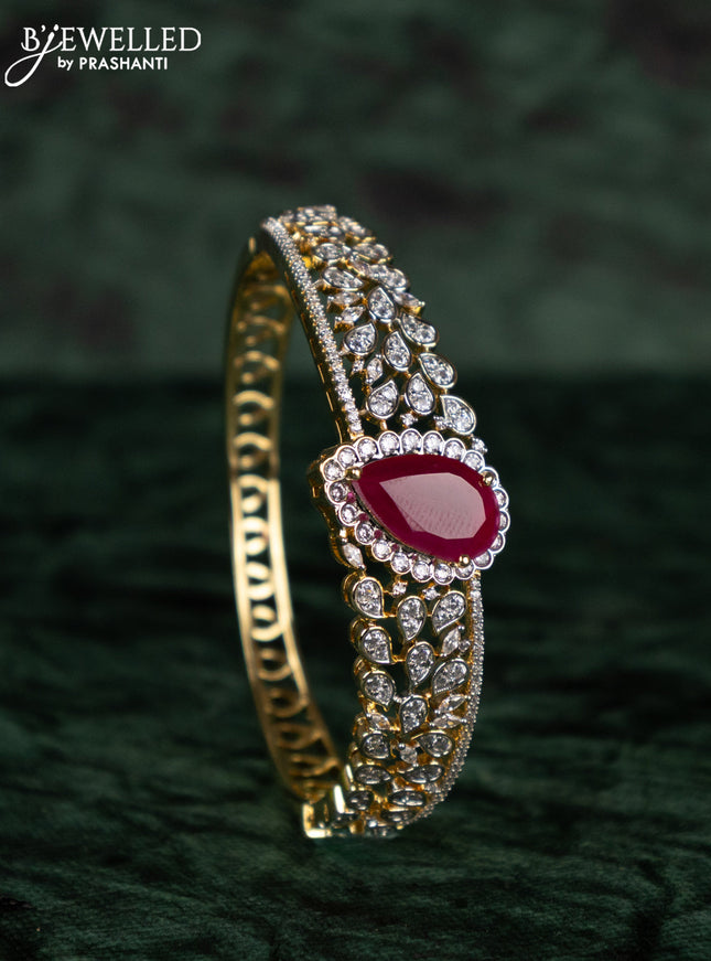 Zircon bracelets with ruby and cz stones in gold finish