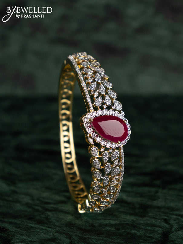 Zircon bracelets with ruby and cz stones in gold finish