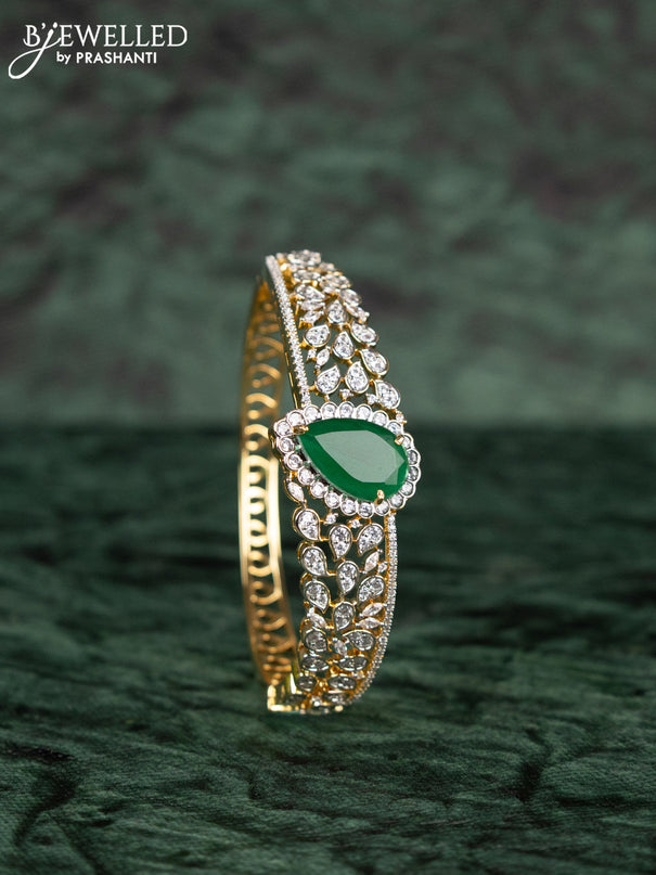 Zircon bracelets with emerald and cz stones in gold finish