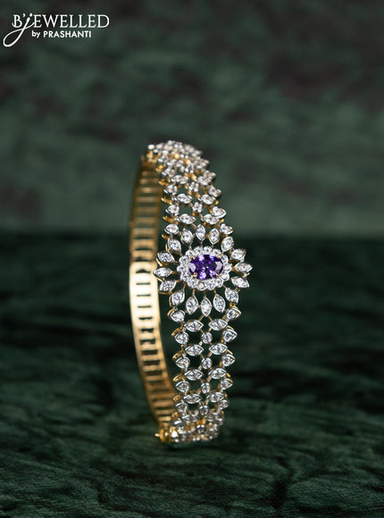 Zircon bracelets with purple and cz stones in gold finish