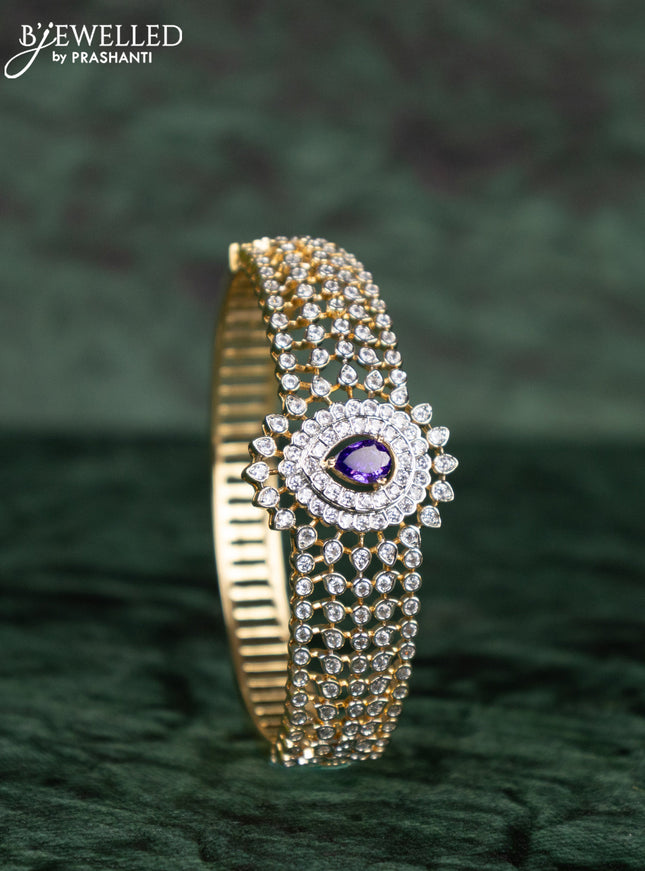 Zircon bracelets with purple and cz stones in gold finish