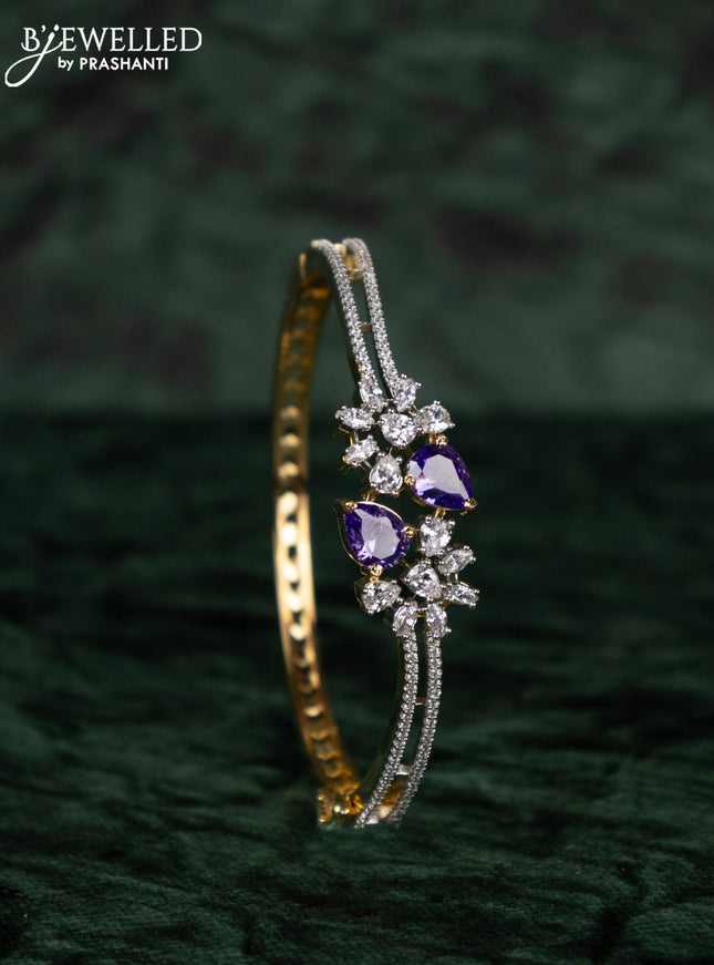 Zircon bracelets with purple and cz stones in gold finish