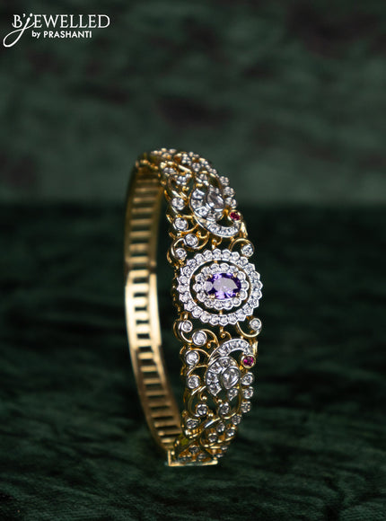 Zircon bracelets with purple and cz stones in gold finish