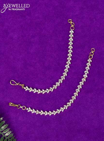 Zircon maatal with cz stones in gold finish