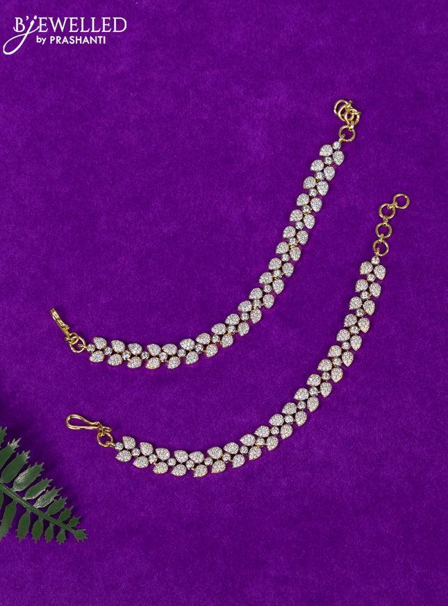 Zircon maatal with cz stones in gold finish