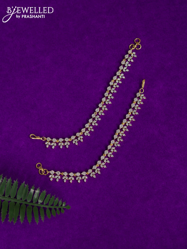 Zircon maatal with cz stones in gold finish
