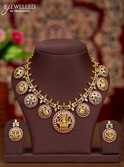 Antique necklace bottumala & lakshmi design with kemp and cz stones