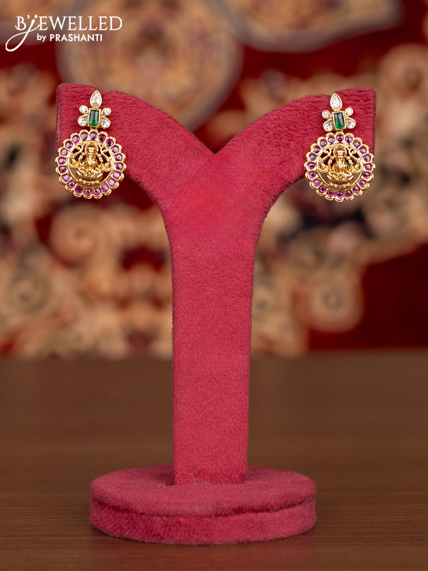 Antique necklace bottumala & lakshmi design with kemp and cz stones