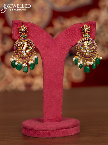 Antique necklace bottumala design with kemp and cz stones