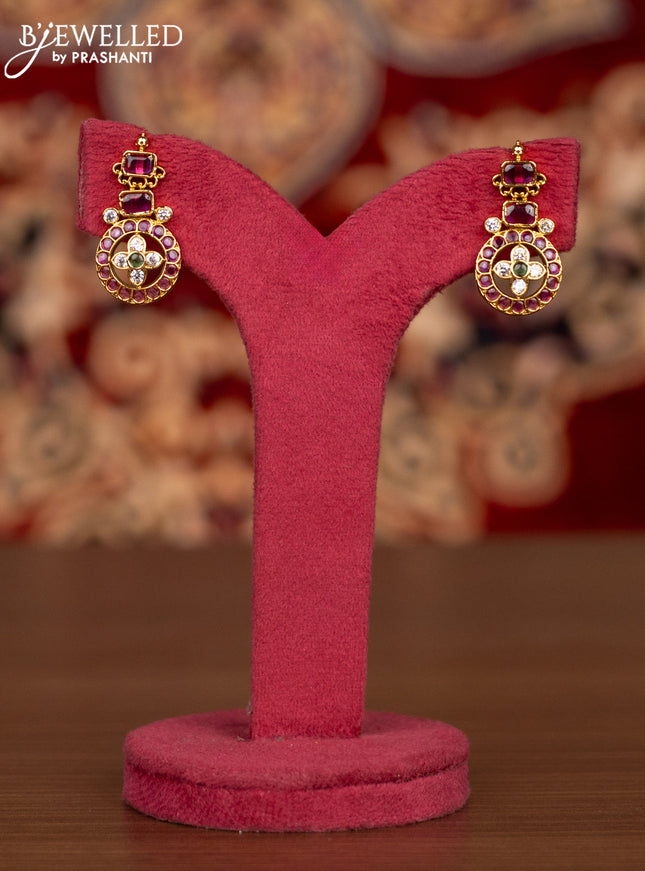 Antique necklace bottumala & lakshmi design with kemp and cz stones