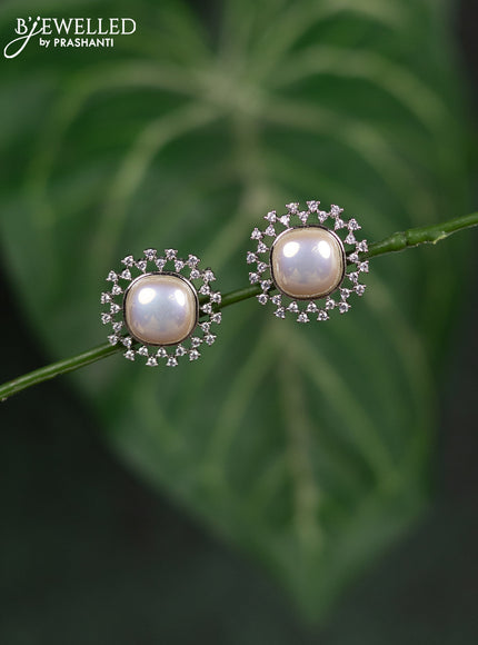 Zircon earrings with cz stones