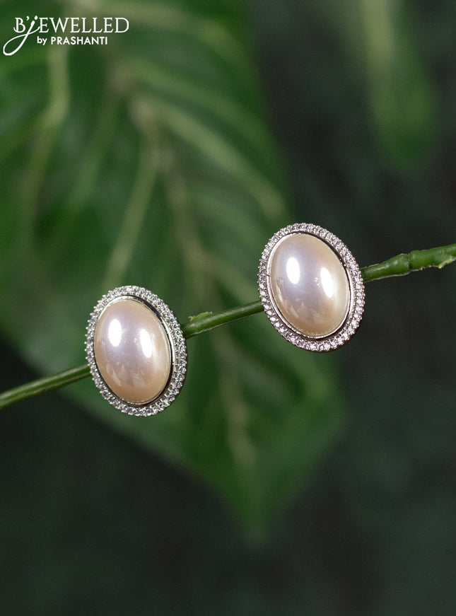Zircon earrings with cz stones