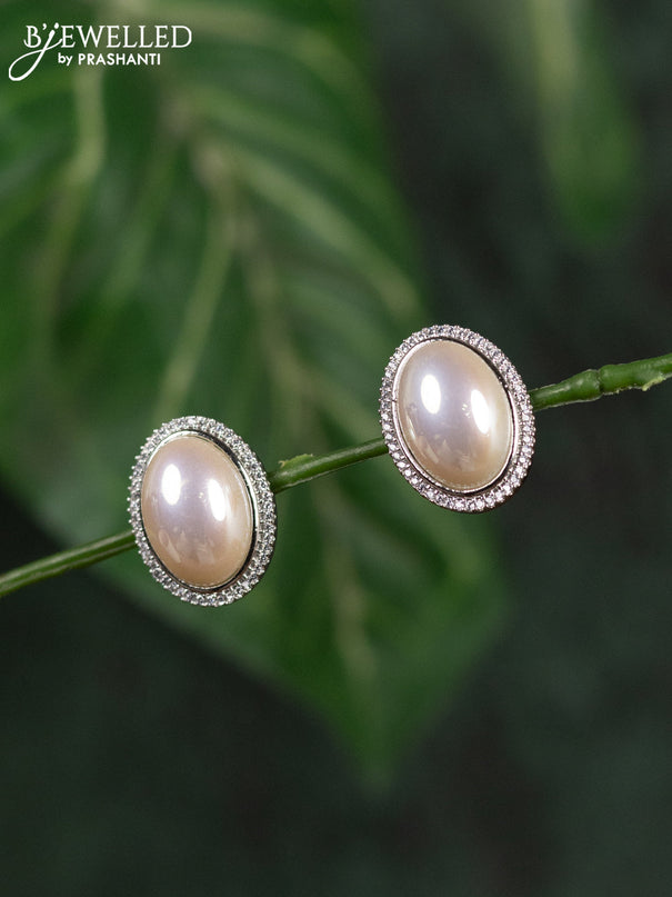 Zircon earrings with cz stones