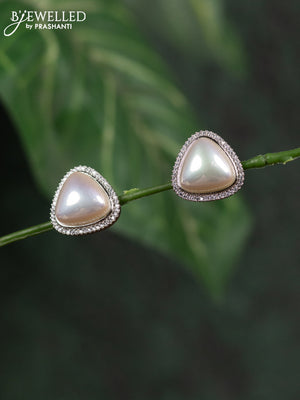 Zircon earrings with cz stones