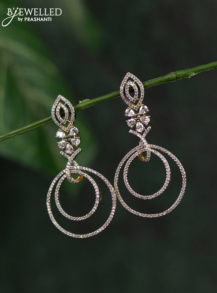 Zircon earrings with cz stones in gold finish