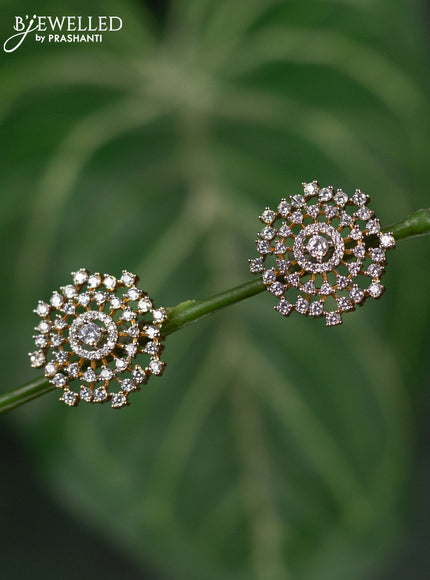 Zircon earrings with cz stones in gold finish
