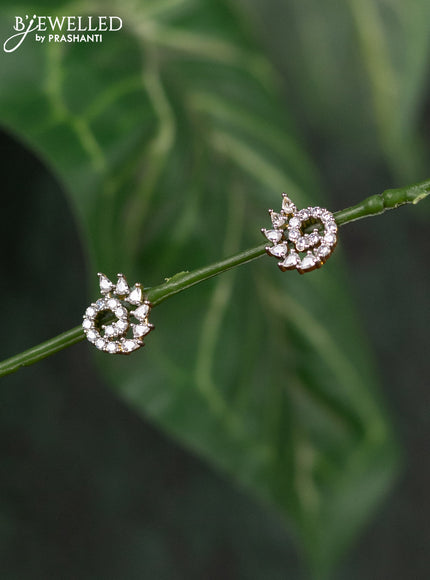 Zircon earrings with cz stones in gold finish