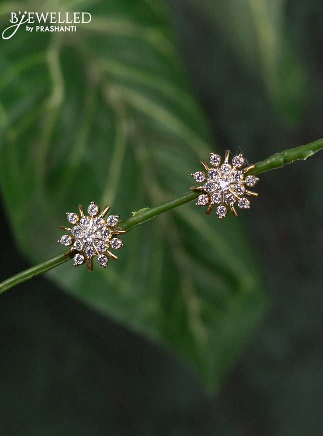 Zircon earrings with cz stones in gold finish