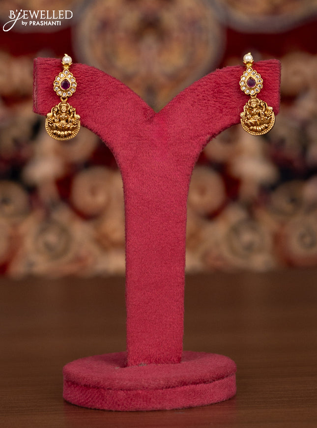 Antique haaram lakshmi kasu design with kemp & cz stones and pearls