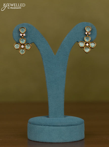 Necklace with mint green and cz stones in victorian finish