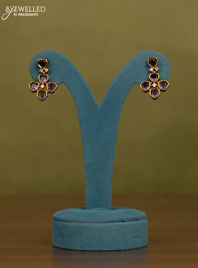 Necklace with purple and cz stones in victorian finish