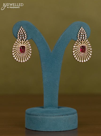 Necklace with ruby and cz stones in victorian finish