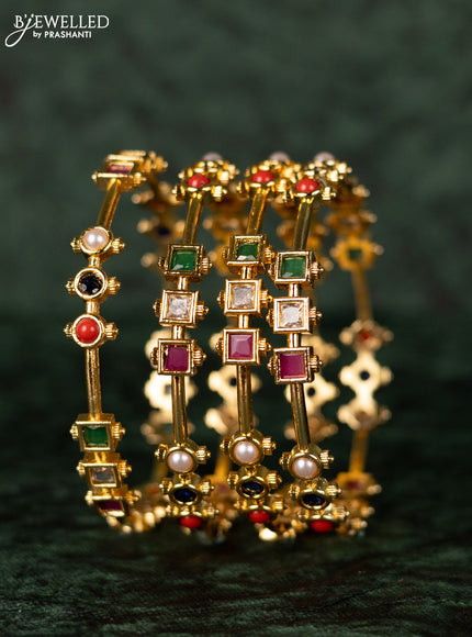 Antique bangles with multicolour stones