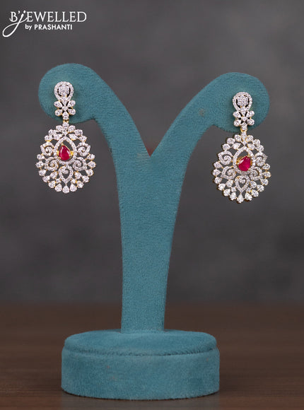 Zircon necklace with multicolour and cz stones in gold finish