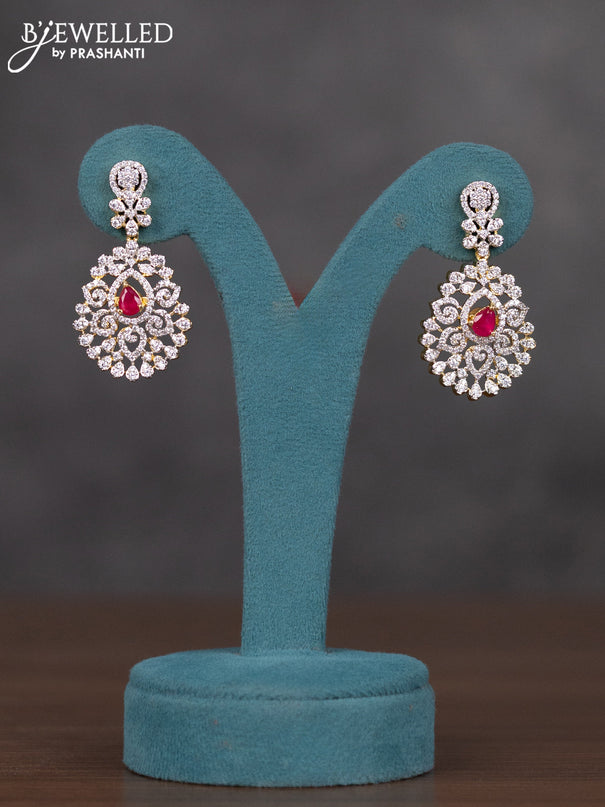 Zircon necklace with multicolour and cz stones in gold finish