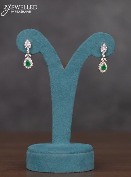 Zircon necklace with emerald and cz stones in gold finish