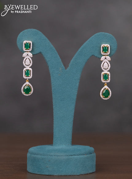 Zircon necklace with emerald and cz stones in gold finish