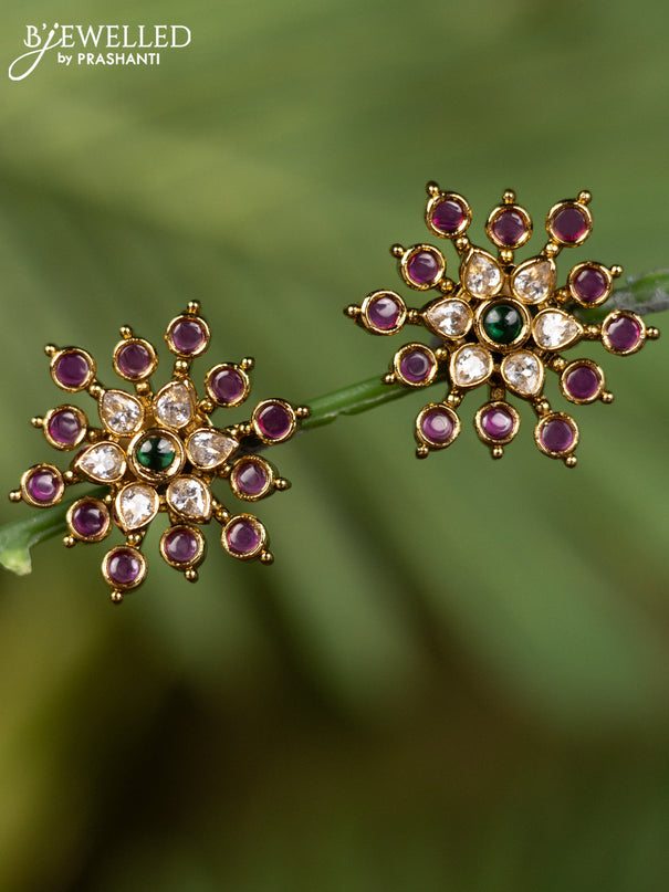 Antique earrings with kemp and cz stones